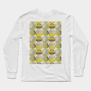 Geometric rusty wall yellow gray Long Sleeve T-Shirt